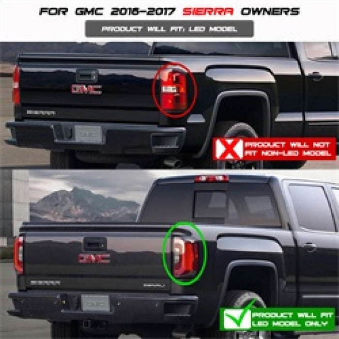 Barre lumineuse arrière à DEL pour GMC Sierra 2016-2017 Spyder - Noir ALT-YD-GS16-LED-BK