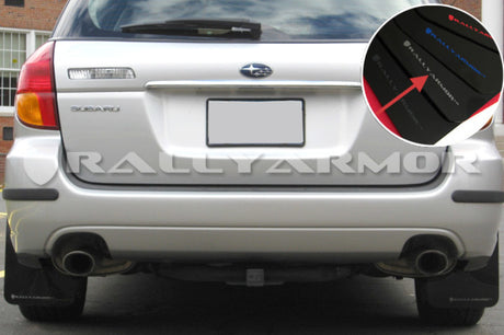 Bavette garde-boue Rally Armor 05-09 Subaru Legacy GT / Outback noire UR avec logo argenté