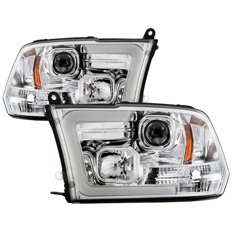 Phare avant Spyder 09-16 Dodge Ram 1500 Ver 2 Proj - Barre lumineuse clignotante - Chro - PRO-YD-DR09V2-SB-C