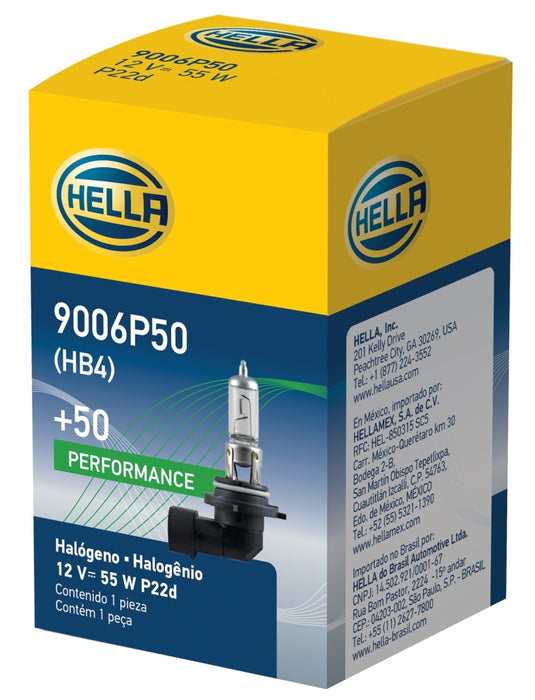 Ampoule Hella 9006 12V 55W P22D T4 +50