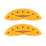 MGP 4 Caliper Covers Engraved F & R Style 1/Chrysler Wing Yellow Finish Black Char 2005 Chrysler 300