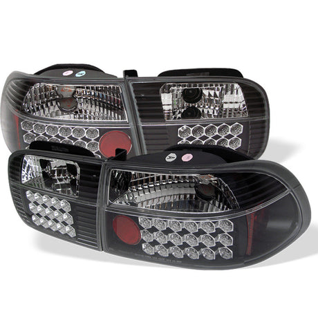 Feux arrière à LED Spyder Honda Civic 92-95 2/4DR Noir ALT-YD-HC92-24D-LED-BK