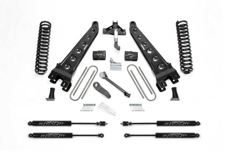 Système de bras de radiateur Fabtech 08-16 Ford F350/450 4WD 8 Lug 6 pouces avec bobines et Stealth