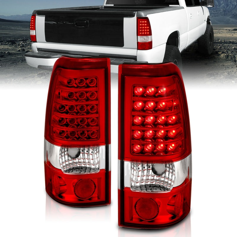 Feux arrière à LED ANZO 1999-2007 Chevrolet Silverado 1500 Rouge/Clair