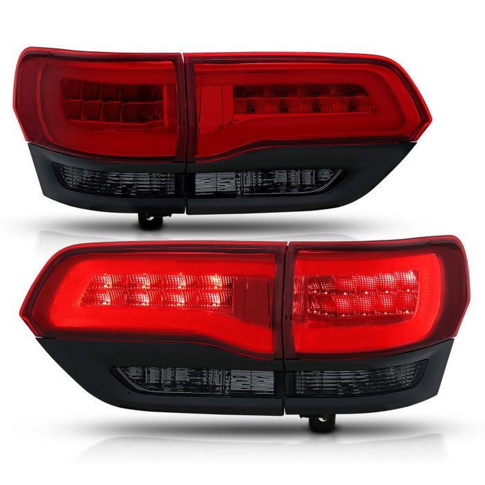 Feux arrière à LED ANZO 2014-2016 Jeep Grand Cherokee Rouge/Fumée