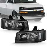 Phare avant en cristal ANZO 2003-2017 Chevy Express noir