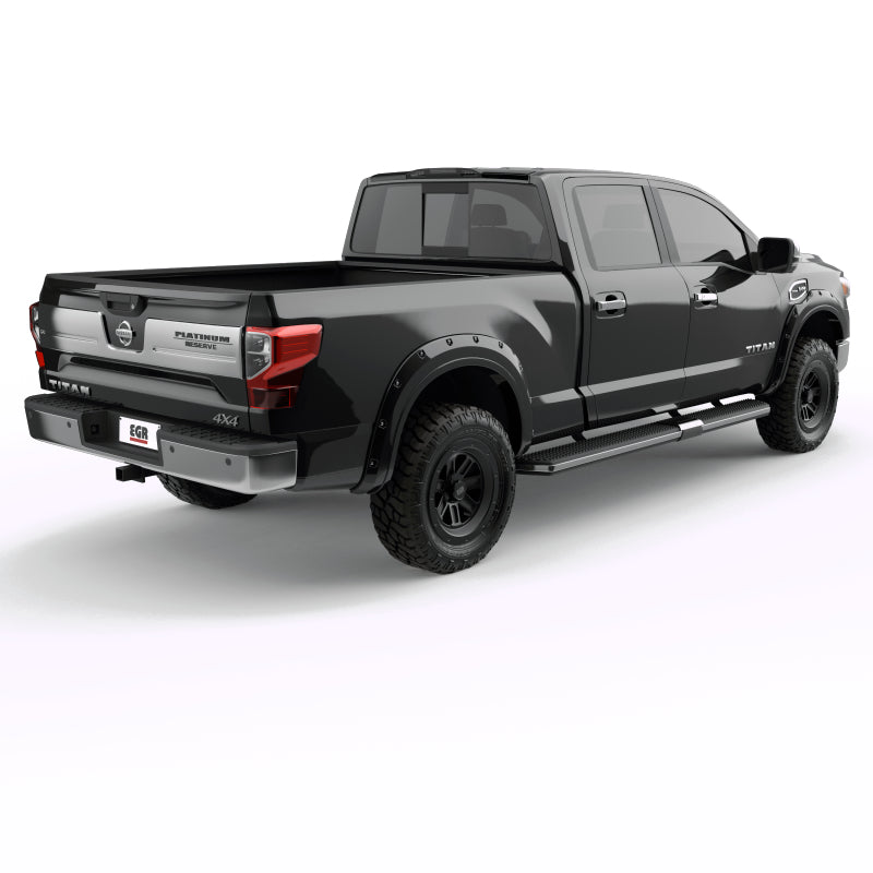 EGR 16+ Nissan Titan XD Bolt-On Look Color Match Fender Flares - Set - Black Metallic