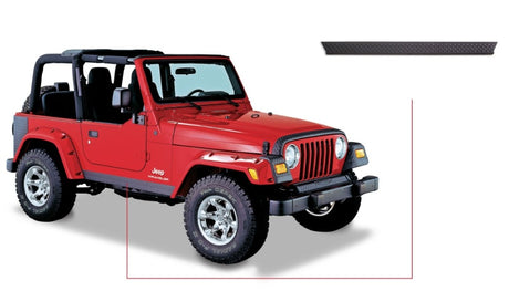 Panneaux latéraux de bas de caisse Bushwacker 97-06 Jeep Wrangler Trail Armor - Noir