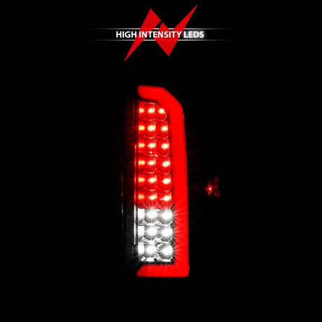Feux arrière à LED complets ANZO 15-21 Chevrolet Colorado avec barre lumineuse rouge, boîtier noir, lentille transparente