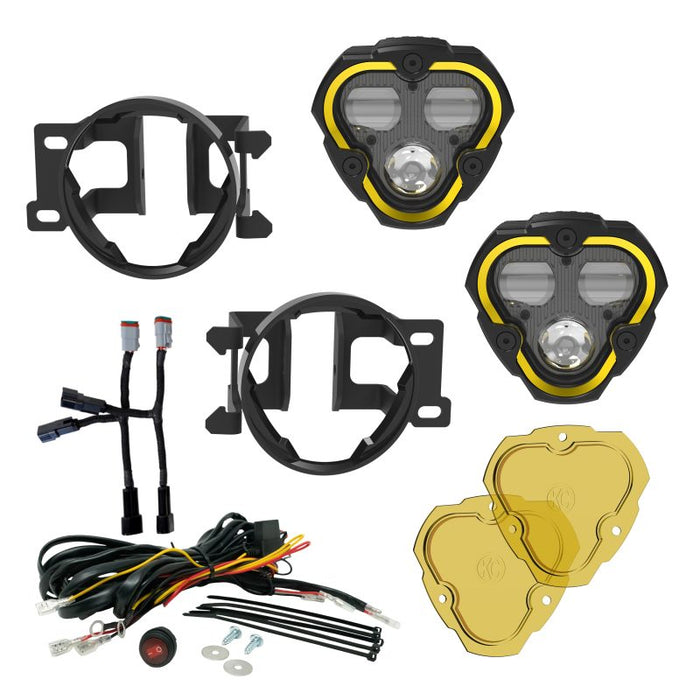 Feux antibrouillard SAE à double mode KC HiLiTES FLEX ERA 3 - Kit principal à 2 lampes pour Toyota Tacoma/4Runner/Tundra