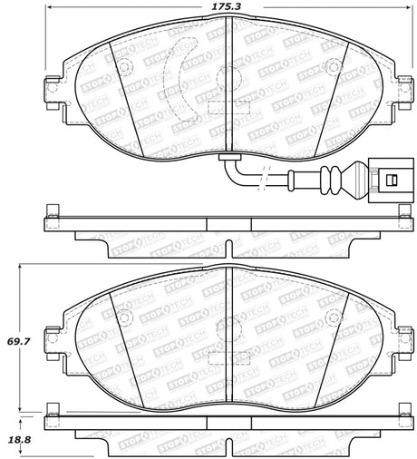Plaquettes de frein avant StopTech Sport 12-17 Volkswagen CC