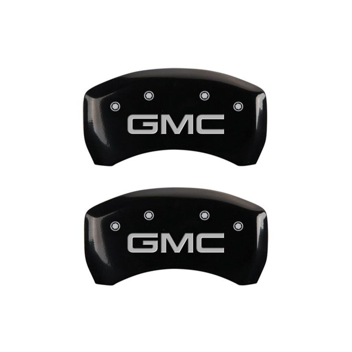 MGP 4 Caliper Covers Engraved Front & Rear GMC Black Finish Silver Char 2019 GMC Arcadia