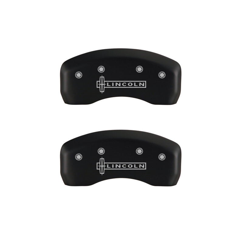 Couvre-étriers MGP 4 gravés avant et arrière finition rouge Lincoln argent ch