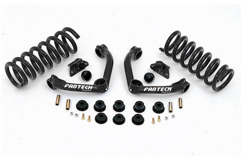 Système de performances Fabtech 2,5 pouces avec amortisseurs de performance 98-08 Ford Ranger 2WD Suspension avant à ressorts hélicoïdaux avec 4 cylindres et 3,0 L