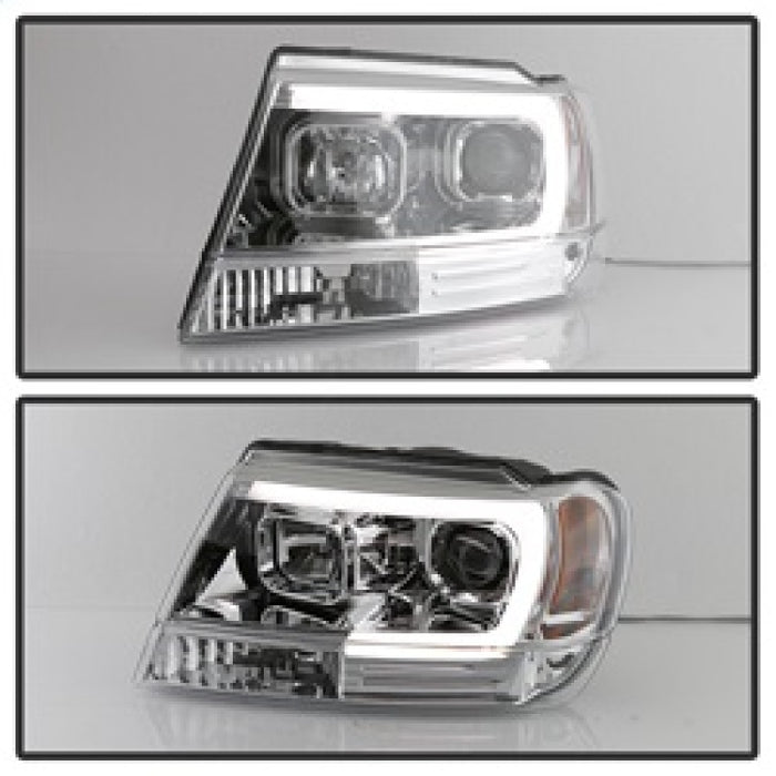 Phares de projecteur Spyder 99-04 Jeep Grand Cherokee - Barre lumineuse DRL LED - Chrome