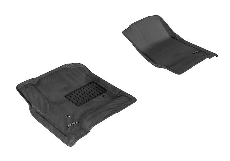 Tapis de sol 3D MAXpider pour Chevrolet Silverado 2014-2020 Double Cab/Crew Cab Kagu 1ère rangée - Noir