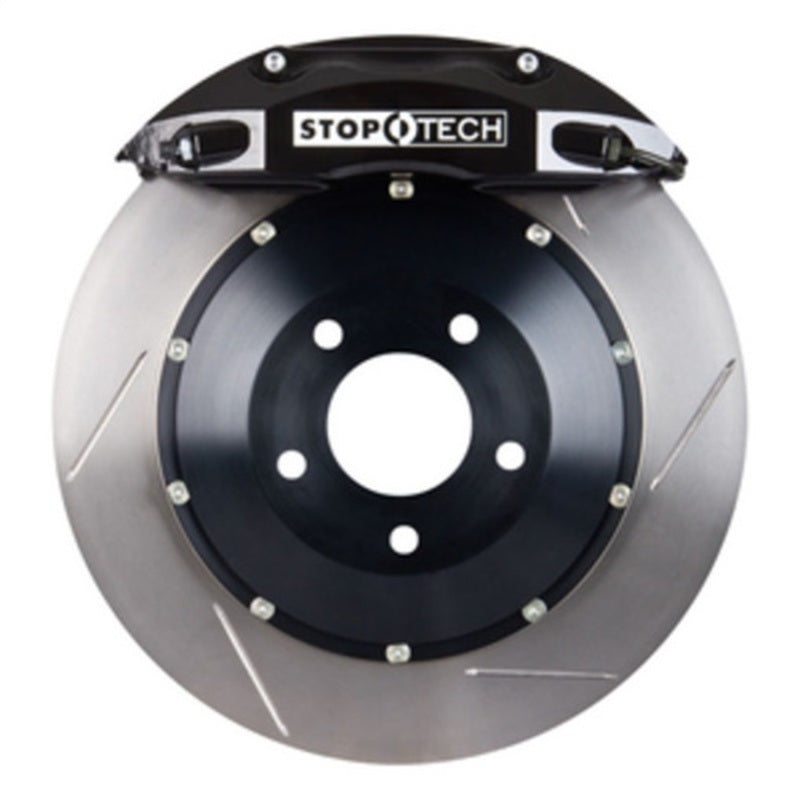 StopTech 90-96 300zx Front BBK w/ Black ST-40 Calipers Slotted 332x32 Rotors Pads and SS Lines