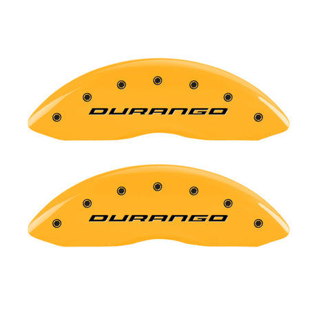 MGP 4 Caliper Covers Engraved Front & Rear Durango Yellow Finish Black Char 2007 Dodge Durango
