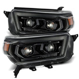 Phares à LED AlphaRex 10-13 Toyota 4Runner LUXX Projecteur Style Plank Alpha Noir avec signal Seq/DRL