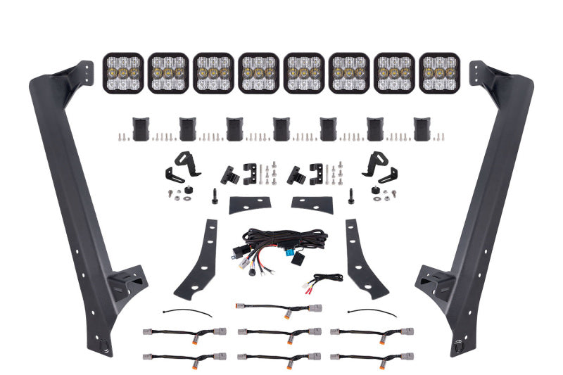 Kit de barre lumineuse combinée blanche pour pare-brise Jeep JK SS5 Pro CrossLink de Diode Dynamics