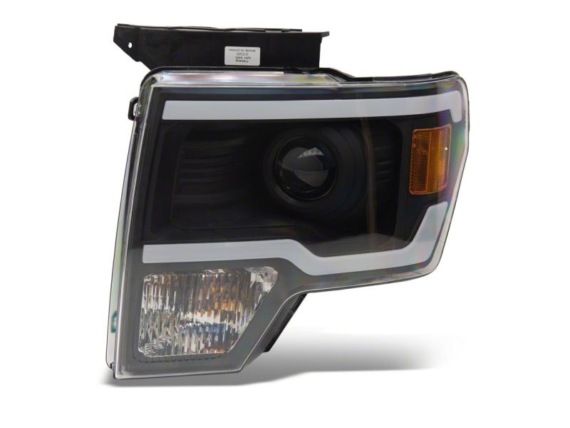 Phares de projecteur Raxiom 09-14 Ford F-150 Axial Series avec barre lumineuse à LED - Boîtier noir (lentille transparente)