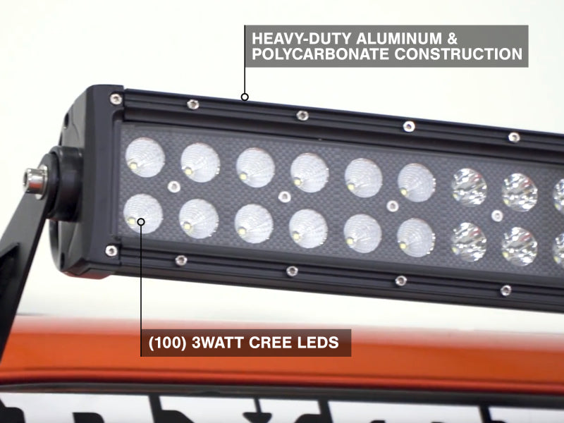 Barre lumineuse LED Raxiom 07-18 Jeep Wrangler JK 50 pouces à double rangée droite, faisceau combiné projecteur/projecteur