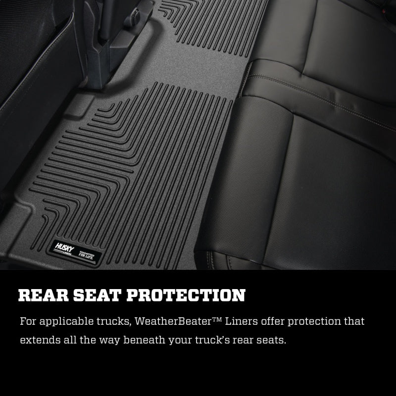 Revêtement de sol pour 2e siège WeatherBeater pour Toyota Sienna 21-22 (avec sièges baquets de 2e rangée) - Noir