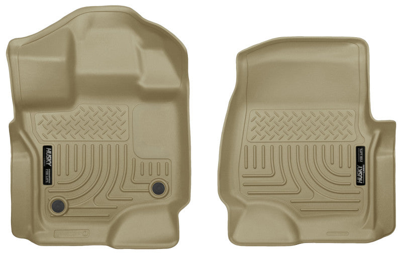 Revêtements de sol avant Husky Liners 15-23 Ford F-150 Super/Super Crew Cab WeatherBeater Tan