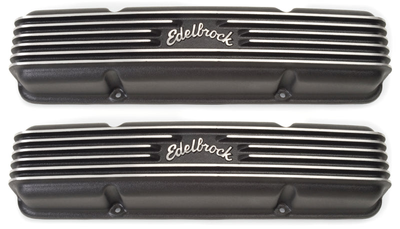 Couvercle de soupape Edelbrock Classic Series Chevrolet 1959-1986 262-400 CI V8 Noir