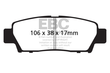 Plaquettes de frein arrière EBC 95-96 Toyota Avalon 3.0 Yellowstuff