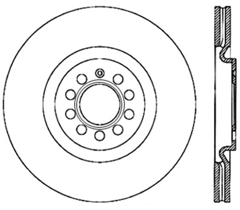 Rotor avant gauche fendu et percé StopTech 08-12 Audi S3 SportStop Cryo