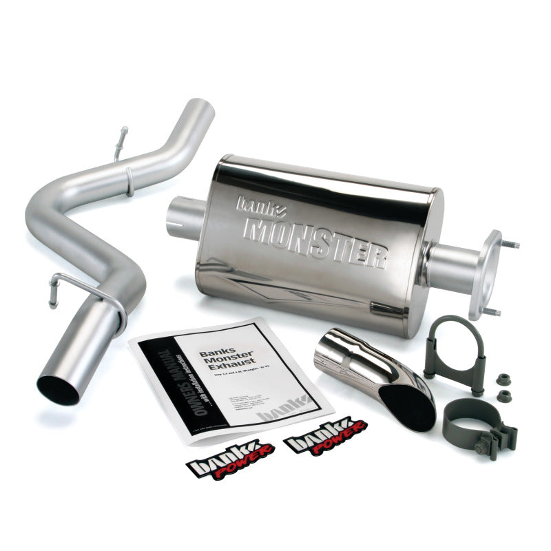 Banks Power 91-95 Jeep 4.0L Wrangler Monster Exhaust System - SS Single Exhaust w/ Chrome Tip