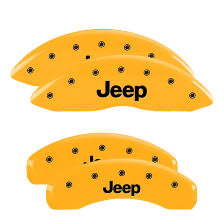 Couvre-étriers MGP 4 gravés avant et arrière Jeep Yellow Finish Black Char 2006 Jeep Commander