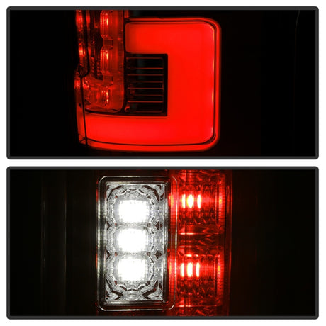 Feux arrière à LED uniquement pour Spyder 17-18 Ford F-250 SD (avec capteur d'angle mort) - Clr rouge (ALT-YD-FS17BS-LED-RC)