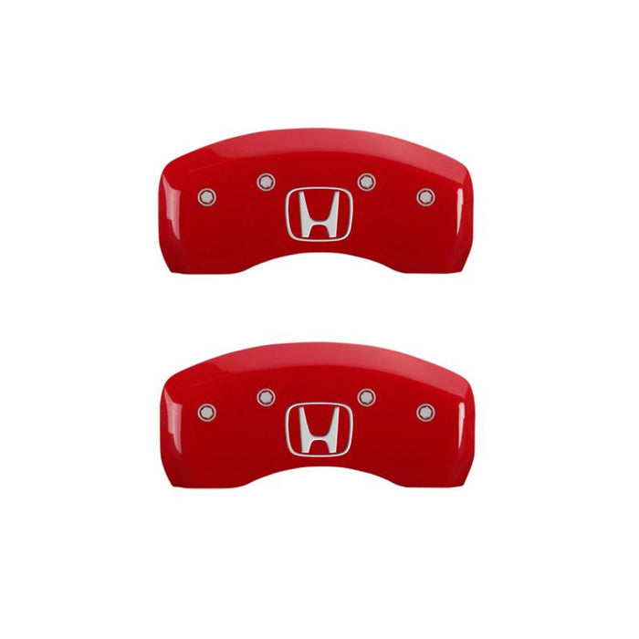 Couvre-étriers MGP 4 gravés avant Honda arrière H Logo finition rouge Silver Char 2019 Honda Civic