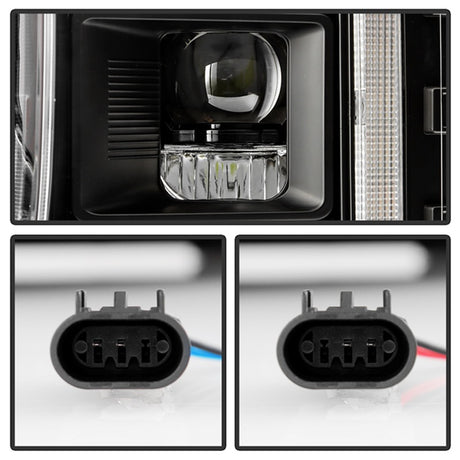 Phares à DEL haute puissance Spyder Apex 20-22 Ford F250/F350 (halogène) - Noir PRO-YD-FS20HALAP-SEQ-BK