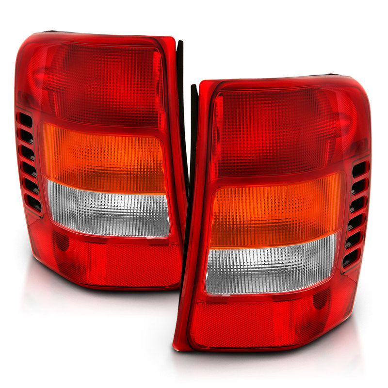 Feu arrière ANZO 1999-2004 Jeep Grand Cherokee, lentille rouge/transparente (remplacement OE)
