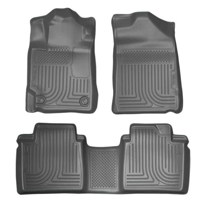 Revêtements de sol gris Husky Liners 07-11 Toyota Camry (toutes les versions) WeatherBeater Combo (une seule pièce pour la 2e rangée)