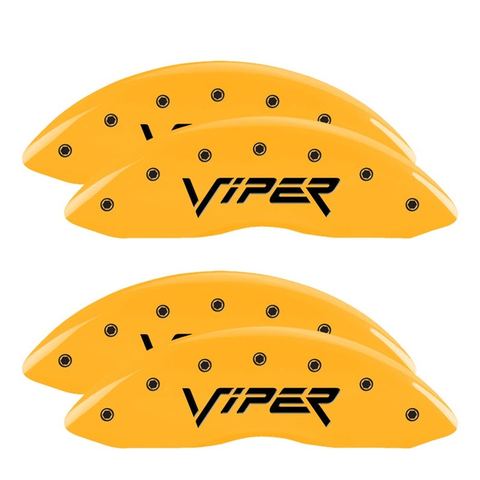 Couvre-étriers MGP 4 gravés avant et arrière Gen 2/Viper finition jaune noir Ch