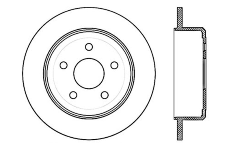 Rotor percé et fendu arrière gauche StopTech Power Slot 07-13 Jeep Wrangler