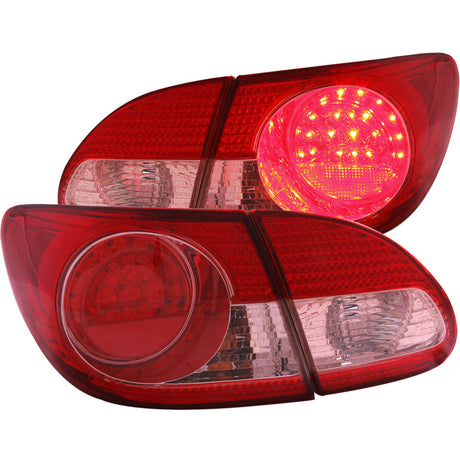Feux arrière à LED ANZO 2003-2008 Toyota Corolla Rouge Clair 4 pièces