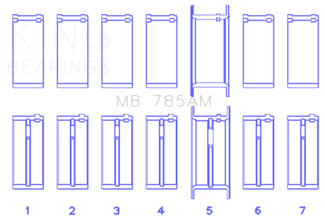 King Engine Bearings Ford 200 3.3L 12V (Size +0.30) Main Bearing Set