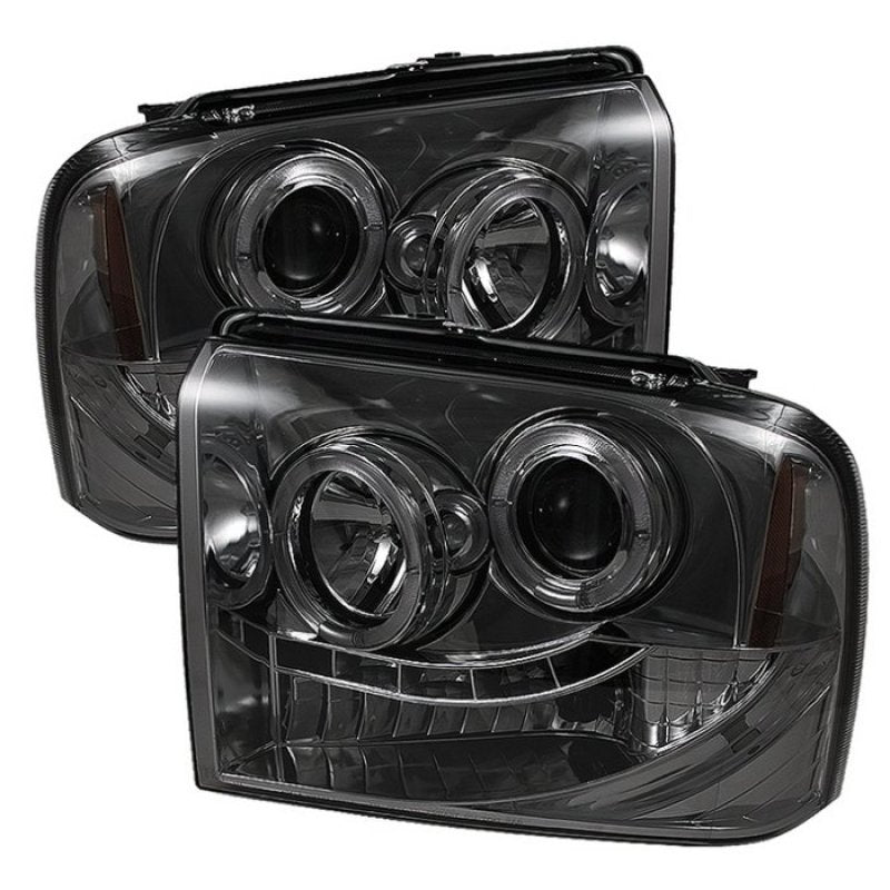 Phares de projecteur Spyder Ford F250/350/450 Super Duty 05-07 LED Halo- LED Smke PRO-YD-FS05-HL-SM