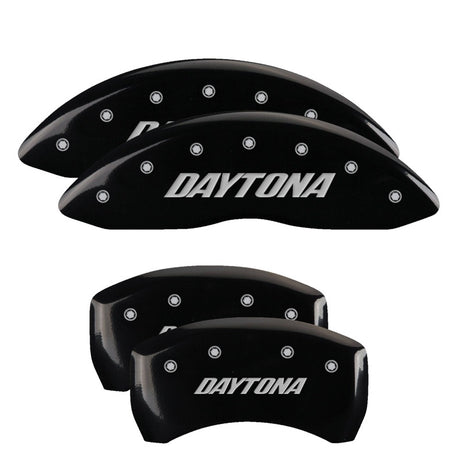 Couvre-étriers MGP 4 gravés avant et arrière Daytona finition noire argent ch