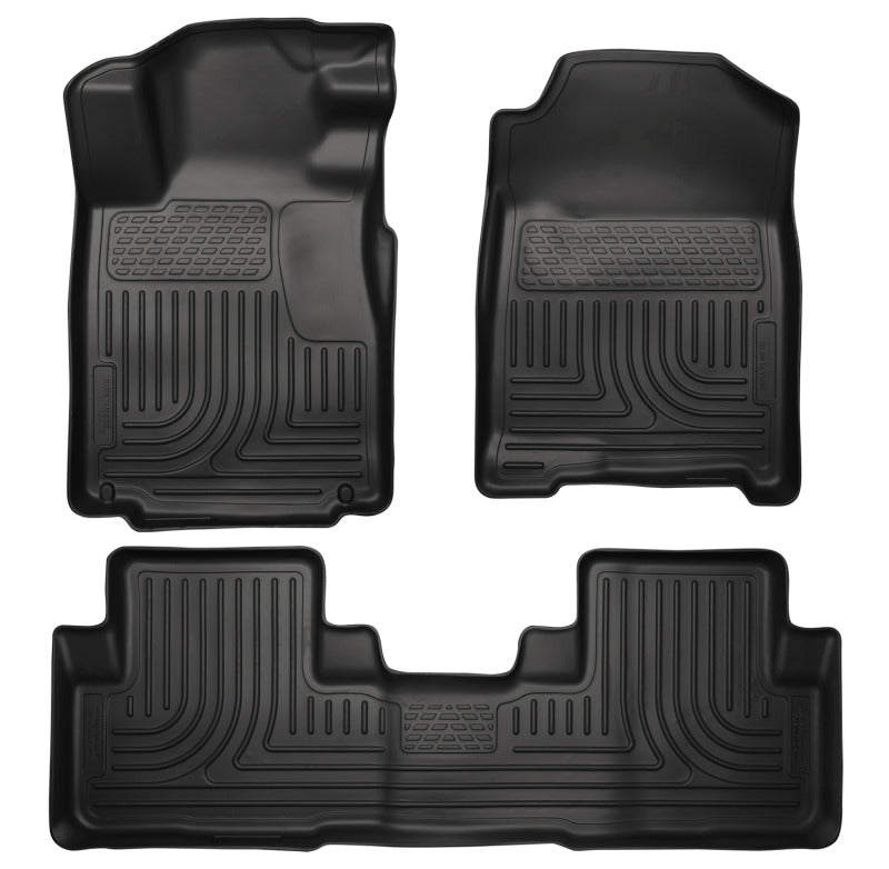 Revêtements de sol noirs Husky Liners 10-12 Ford Mustang WeatherBeater Combo