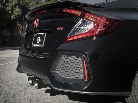 Système d'échappement Cat-Back aFe Takeda 3 pouces 304 SS avec embouts noirs 2017+ Honda Civic Si (4 portes) I4 1,5 L (t)