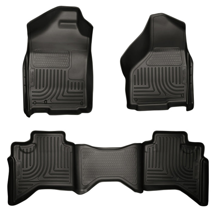 Revêtements de sol noirs Husky Liners 03-08 Dodge Ram 1500/2500/3500 Quad Cab WeatherBeater Combo