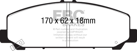 Plaquettes de frein avant EBC Ultimax2 pour Infiniti QX56 5.6 (Akebono) 06-07