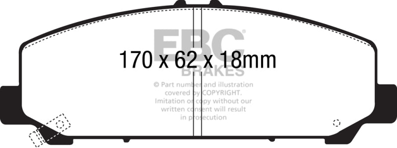 Plaquettes de frein avant extra-robustes EBC 06-07 Infiniti QX56 5.6 (Akebono)