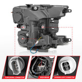 Phares de style barre de fumée à projecteur LED complet Anzo 18-20 Ford F-150 noir ambre